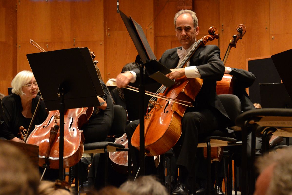 08-3 Principal Cellist Carter Brey Practicing Before The Performance At The New York Philharmonic David Geffen Hall In Lincoln Center New York City